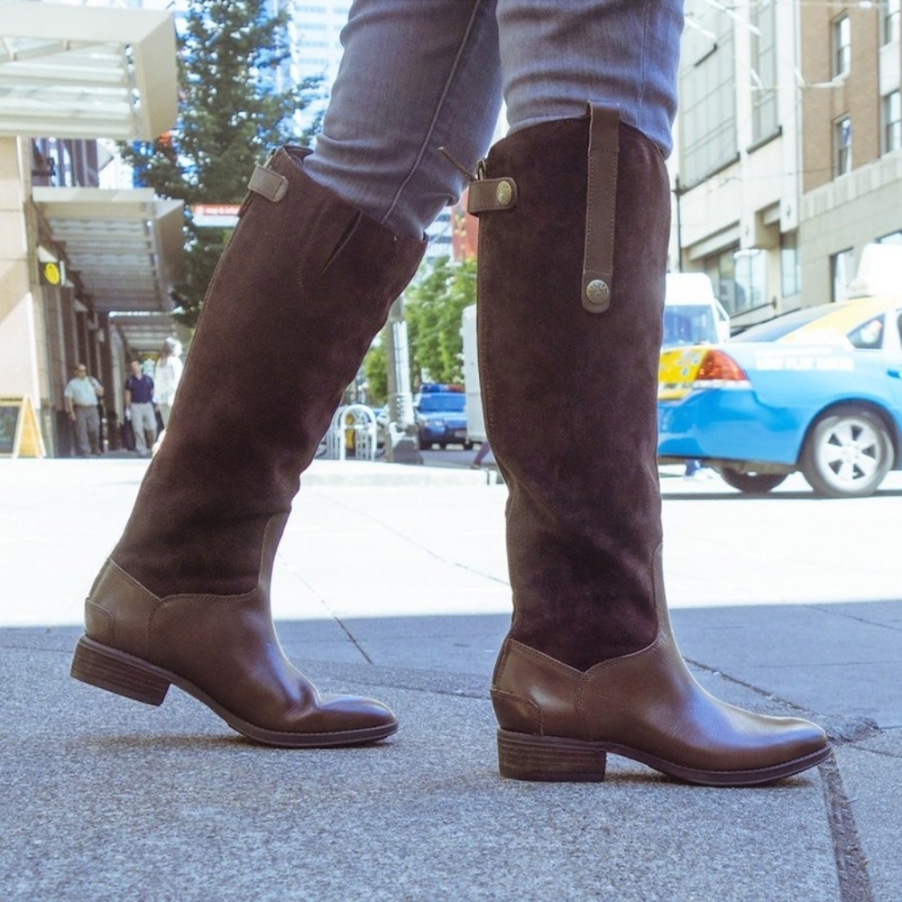 Sam Edelman Pembrooke Suede Leather Boots Size 7.5M